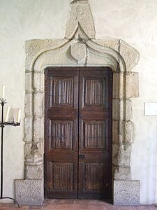 Doorway in granite, in oak, France, Limousin, 15th c, Aixe sur Vienne