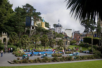 Portmeirion, view of central plaza