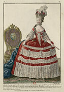 Marie Antoinette ou « habit de cour », tiré de la Galerie des modes