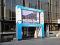 The Big Screen, in Guildhall Square, Portsmouth, Hampshire. It was put up in 2009 but has recently been operated with the University of Portsmouth. The screen is used to help advertise local events and other things related to the city.