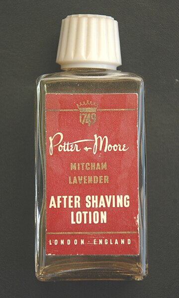 Potter & Moore aftershave, made with Mitcham lavender