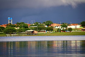 Distrito visto a partir da trincheira da barragem