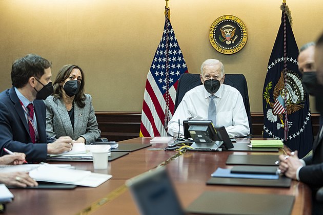 President Biden, Vice President Harris and members of the President’s national security team observe the counterterrorism operation which resulted in al-Qurashi's death