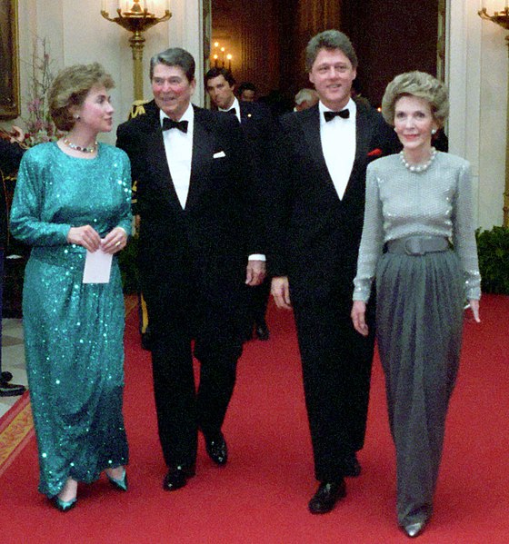 File:President Ronald Reagan and Nancy Reagan with Bill Clinton and Hillary Clinton walking in the Cross Hall (cropped).jpg