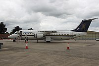 Un Avro RJ100 exploité par QinetiQ  à Boscombe Down en 2016