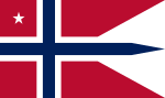 Flagga för Flaggkommandør, motsvarar Flottiljamiral.