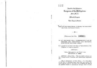 <span class="mw-page-title-main">Comprehensive Firearms and Ammunition Regulation Act</span>