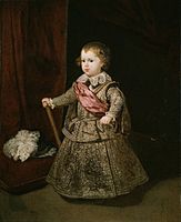 Velázquez. The eldest son of Philip IV of Spain has a sword, Marshall's baton and armour gorget.