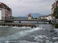 Řeka Reuss v Lucernu