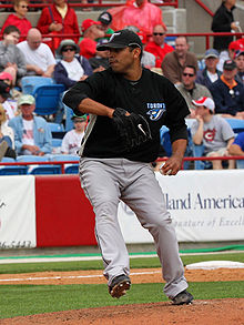 Ricky Romero pitching for the Jays during spring training. Ricky romero.jpg