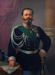 Victor Emmanuel II. As king of Sardinia he accepted, not without perplexity, the armistice conditions imposed by France and Austria. Ritratto di S.M. Vittorio Emanuele II.jpg