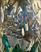 Roberti Delaunay, La ville no. 2, 1910–11, oleum in carbaco, 146 x 114 cm, Musée National d'Art Moderne Lutetiae