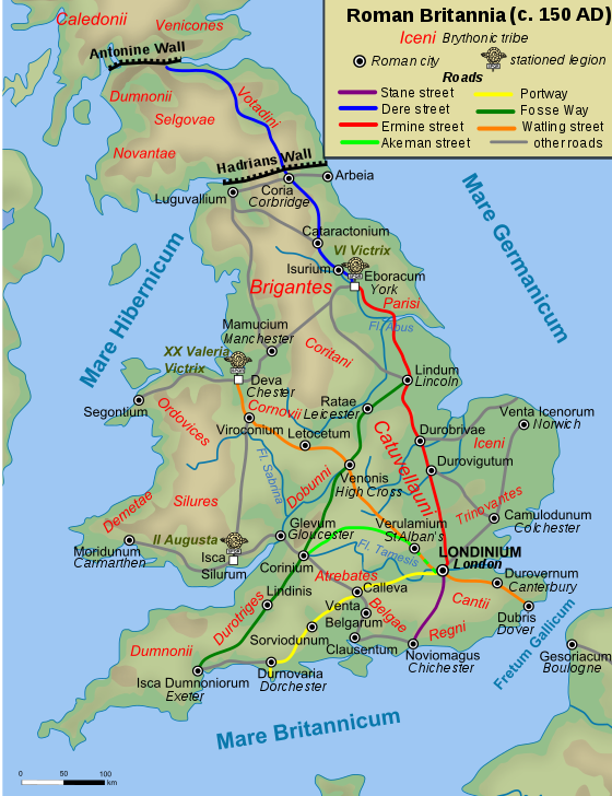 Main Roman roads in Britain