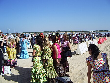 Romería de El Rocío, embarque de las hermandades en Sanlúcar hacia Doñana, mayo 2009 IMGP3068.JPG