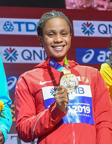 Naser at the 2019 World Athletics Championships in Doha