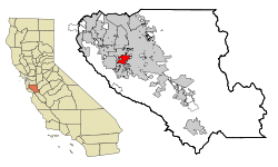 Santa Clara County California Incorporated and Unincorporated areas Campbell Highlighted.svg
