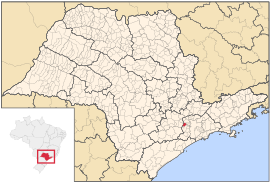 Location of the municipality in the state of São Paulo