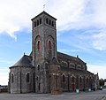 Église paroissiale Saint-Martin : vue extérieure (chevet, clocher et vue latérale).