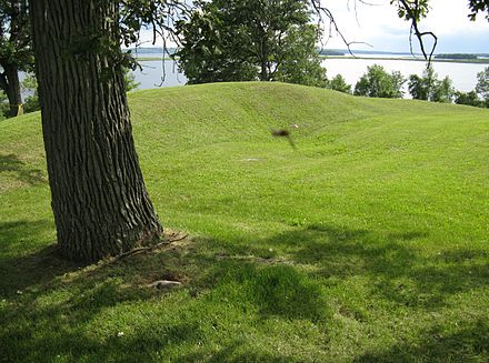 Serpent Mounds Park, located near Peterborough, Ontario, was named because of the zig-zag serpent shapes of its mounds.