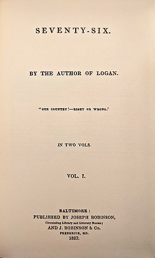 <i>Seventy-Six</i> (novel) 1823 historical fiction novel by John Neal