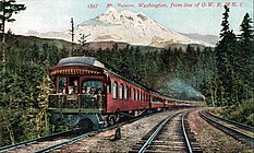 1867 - Mt. Rainier, Washington, from line of O-W.R. & N.C