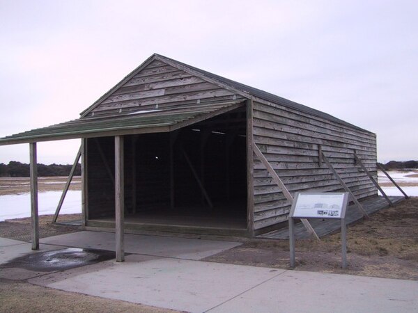 Replica of hangar used by Wright Brothers.