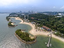 Aerial of Siloso Beach Singapore Siloso Beach Sentosa Singapore (36589881162).jpg