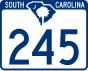 South Carolina Highway 245 işaretçisi