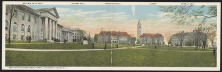 Cornell University postcard, Arts Quad