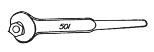 Spud wrench aka construction wrench from Colvin and Stanley 1910 p65.png