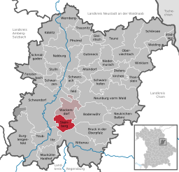 Läget för Steinberg am See i Landkreis Schwandorf