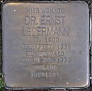 Stolperstein Arnstadt Lessingstrasse 3-Ernst Ledermann.JPG