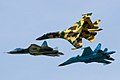 Sukhoi Su-35S, Su-34 and T-50 flying together.jpg