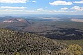 Sunset Crater mit Bonito Lava Flow, vom O'Leary Peak aus gesehen