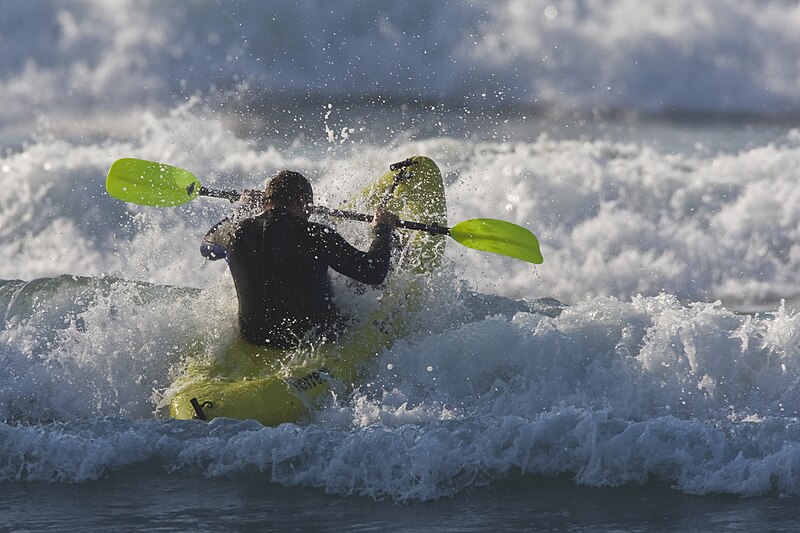 File:Surf Kayaker at Morro Rock, Morro Bay, CA.jpg