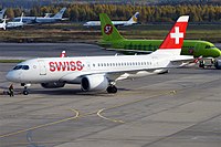Swiss, HB-JBG, Bombardier CS100 (37679870281).jpg