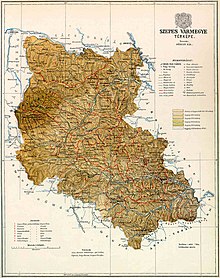 Mappa della contea di Szepes nel Regno d'Ungheria (1891)