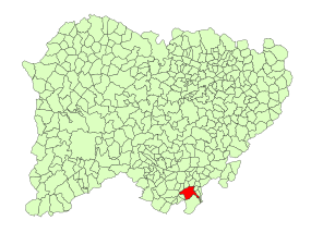 Localização do município de Béjar na província de Salamanca