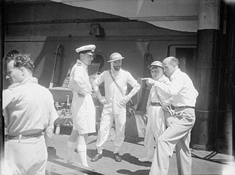 The director Michael Powell during filming for The Volunteer, 1943 The Royal Navy during the Second World War A17389.jpg
