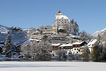 The Werdenberg Castle and village on a cold day Photograph: Shesmax Eligible: No, already in higher position - Alps: yes - Cultural heritage: yes Link