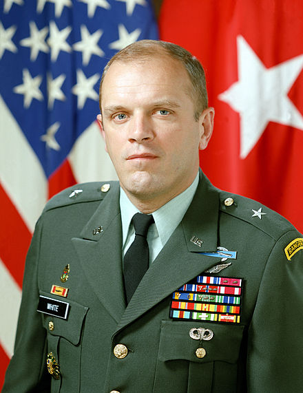 White as brigadier general, 1989.