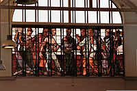 English: „Der Künstler als Lehrer für Handel und Gewerbe“, concourse of main station, Hagen, Germany