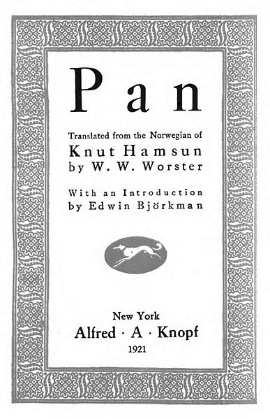 File:Title Page of Pan by Knut Hamsun.jpg