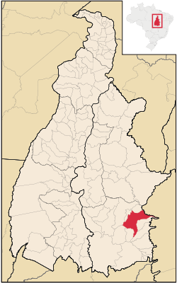 Localização de Dianópolis no Tocantins