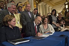 Governor Tom Wolf signs Senate Bill 3 to legalize medical cannabis in Pennsylvania (April 17, 2016) Tom Wolf signs medical marijuana act.jpg