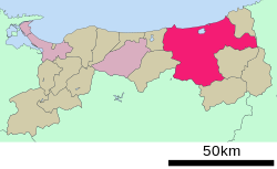 Location of Tottori in Tottori Prefecture