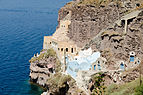 Traditional cave houses at Mesa Gialos - old harbour of Fira - Santorini - Greece - 01.jpg