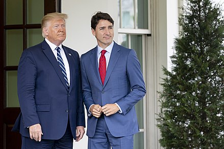 Trudeau with US president Donald Trump at the White House