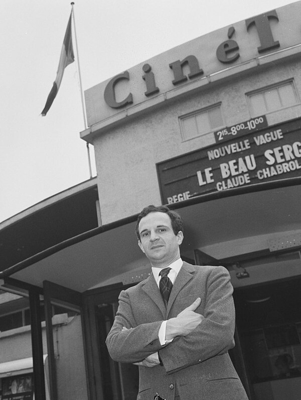 François Truffaut outside a theatre showing Claude Chabrol's Le Beau Serge (1958), considered the first film of the French New Wave. Truffaut was one 