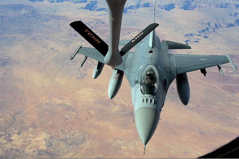 File:U.S. Air Force Col. Scott Lambe, a fighter pilot with the Joint Forces Headquarters of the South Carolina Air National Guard, receives fuel from a KC-135R Stratotanker assigned to the 134th Air Refueling Wing 131112-Z-WT236-006.jpg